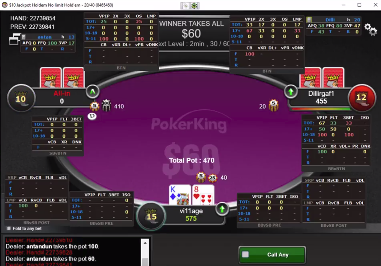 Playing Jackpot Poker SNG on WPN